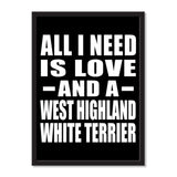 All I Need Is Love And A West Highland White Terrier - Portrait Frame Photo Tile