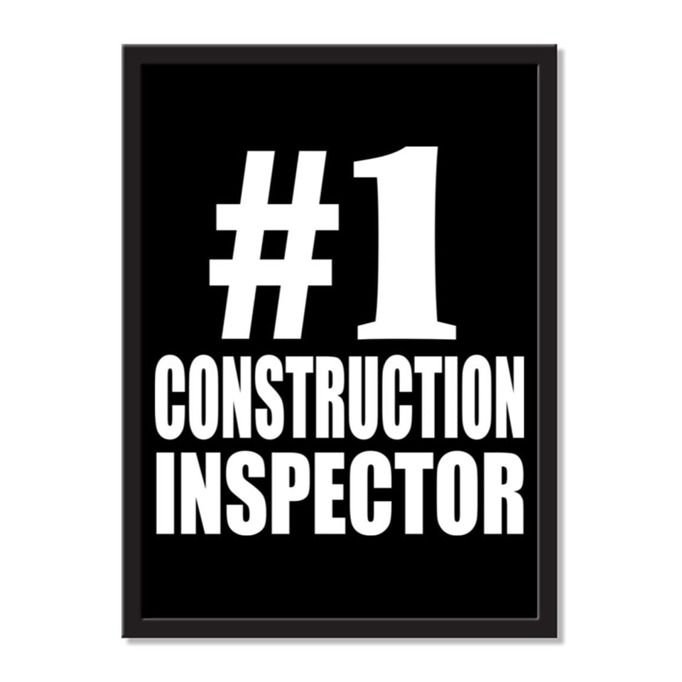 Number One #1 Construction Inspector - Portrait Frame Photo Tile