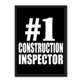 Number One #1 Construction Inspector - Portrait Frame Photo Tile