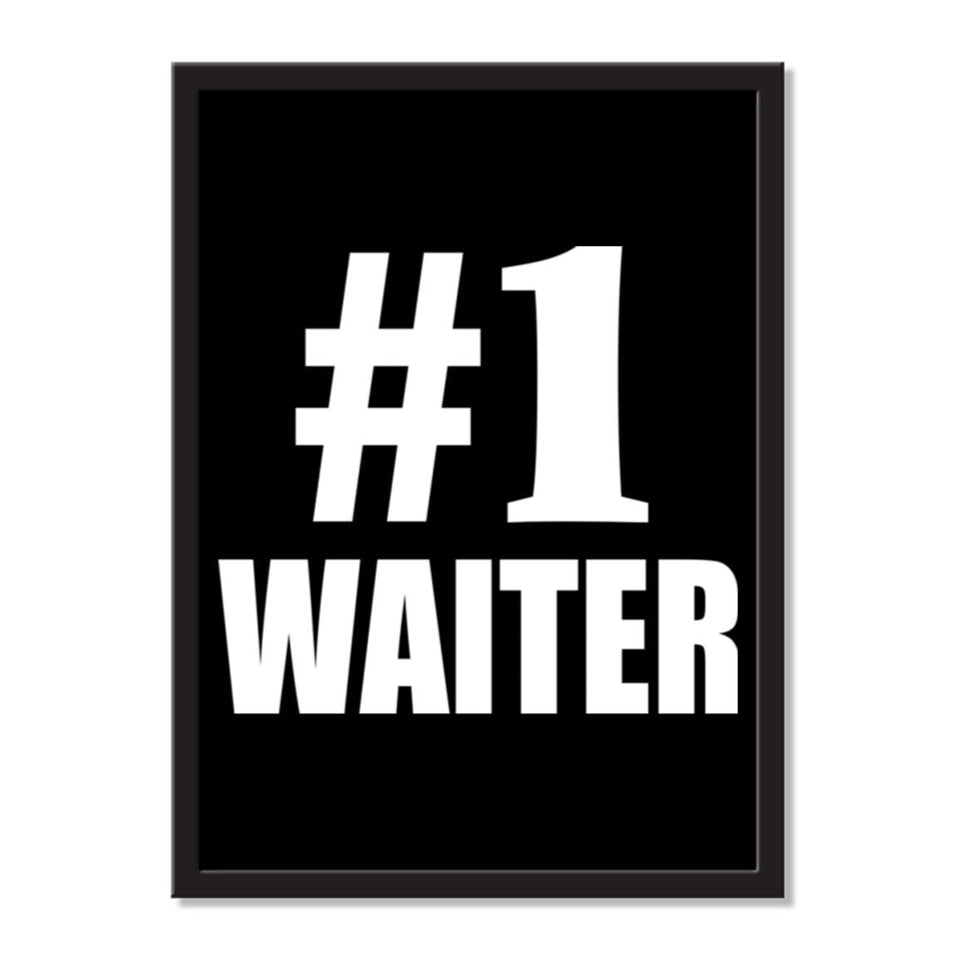 Number One #1 Waiter - Portrait Frame Photo Tile