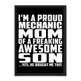 I'm A Proud Mechanic Mom Of A Freaking Awesome Son, He Bought Me This - Portrait Frame Photo Tile