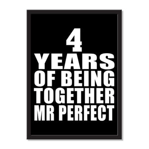4 Years Of Being Together Mr Perfect - Portrait Frame Photo Tile