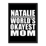 Natalie World's Okayest Mom - Portrait Frame Photo Tile