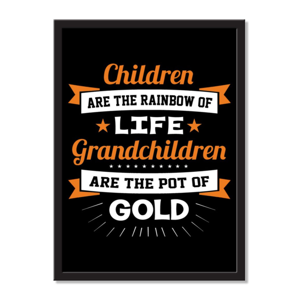 Children Are The Rainbow Of Life, Grandchildren Are The Pot Of Gold - Portrait Frame Photo Tile