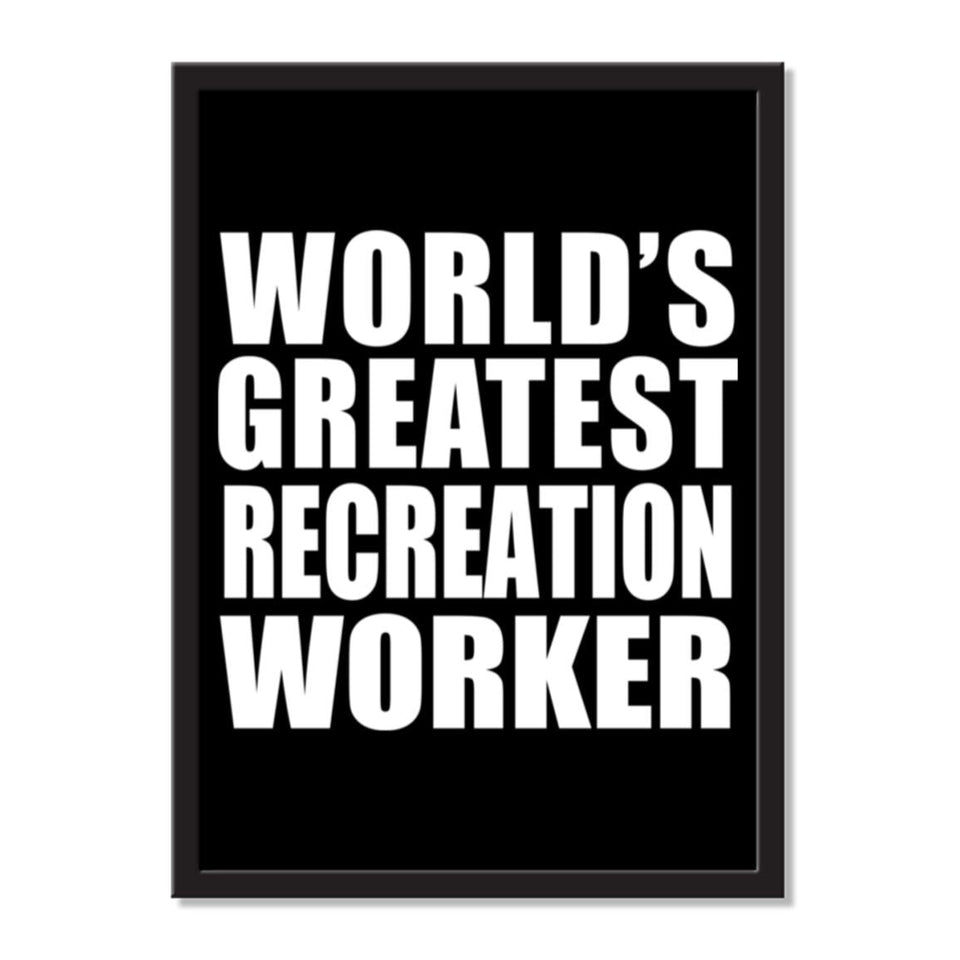 World's Greatest Recreation Worker - Portrait Frame Photo Tile