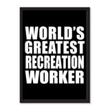 World's Greatest Recreation Worker - Portrait Frame Photo Tile