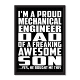 I'm A Proud Mechanical Engineer Dad Of A Freaking Awesome Son, He Bought Me This - Portrait Frame Photo Tile