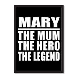 Mary The Mum The Hero The Legend - Portrait Frame Photo Tile