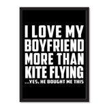 I Love My Boyfriend More Than Kite Flying ...He Bought Me This - Portrait Frame Photo Tile
