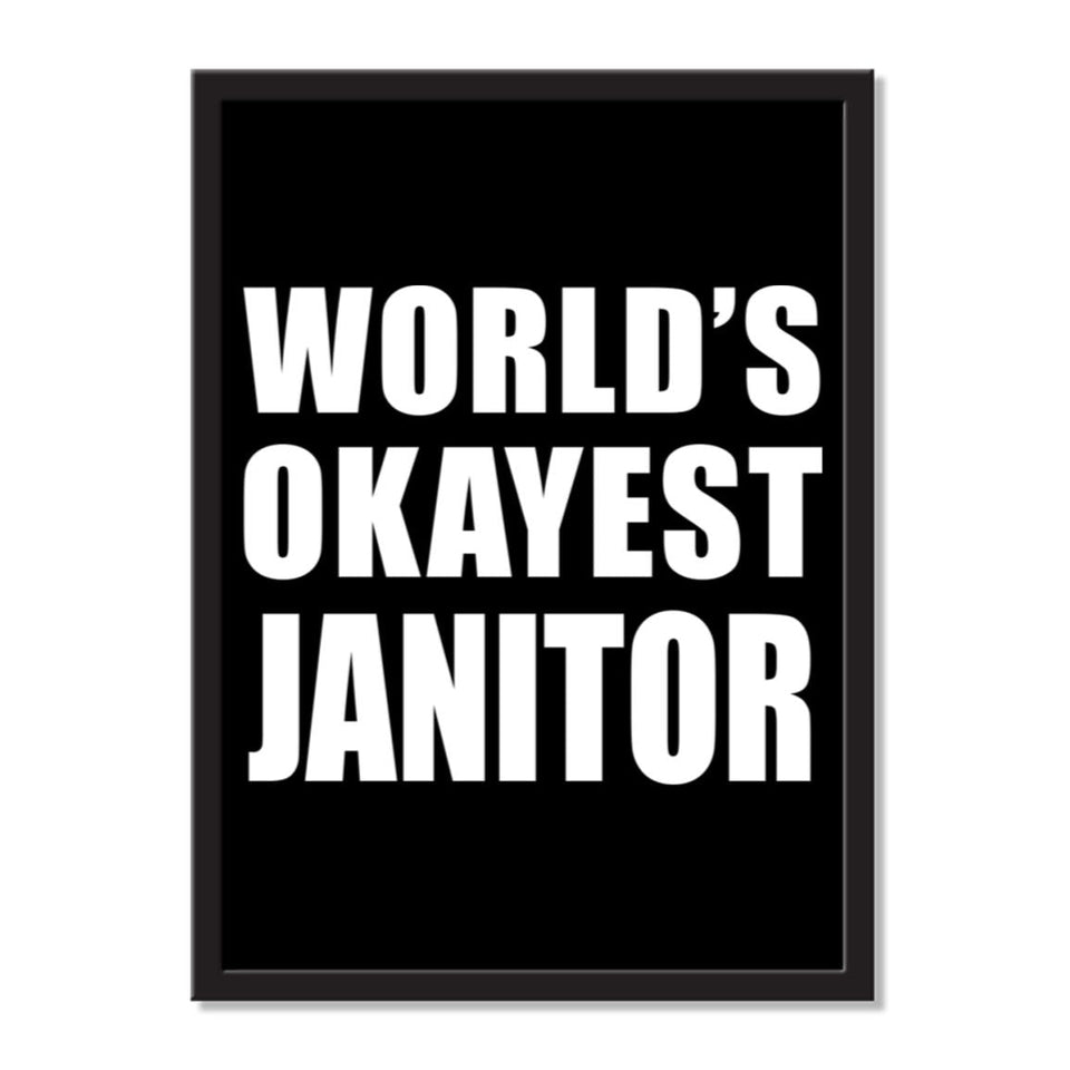 World's Okayest Janitor - Portrait Frame Photo Tile
