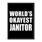 World's Okayest Janitor - Portrait Frame Photo Tile