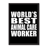 World's Best Animal Care Worker - Portrait Frame Photo Tile