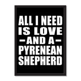 All I Need Is Love And A Pyrenean Shepherd - Portrait Frame Photo Tile