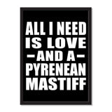 All I Need Is Love And A Pyrenean Mastiff - Portrait Frame Photo Tile