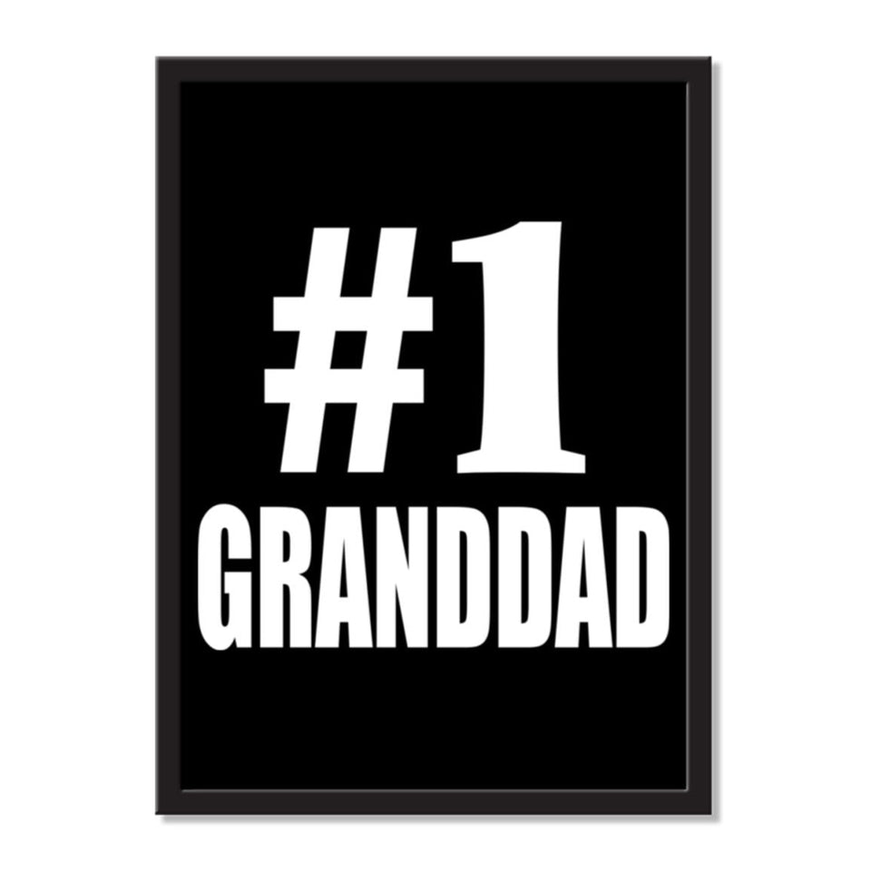 Number One #1 Granddad - Portrait Frame Photo Tile