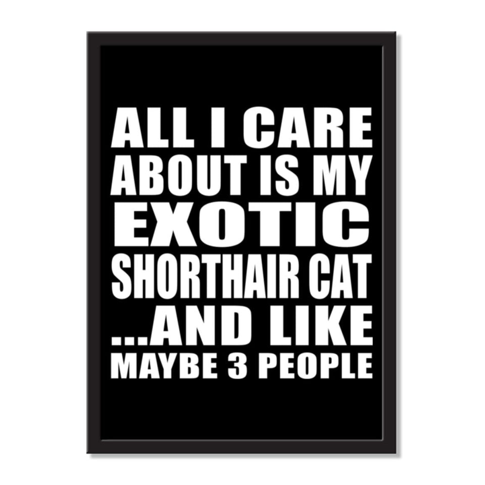 All I Care About Is My Exotic Shorthair Cat And Like Maybe 3 People - Portrait Frame Photo Tile
