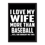 I Love My Wife More Than Baseball ...Yes, She Bought Me This - Portrait Frame Photo Tile