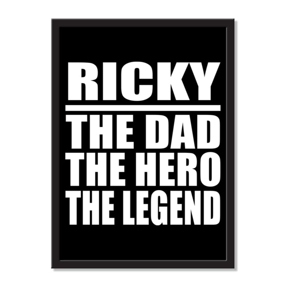 Ricky The Dad The Hero The Legend - Portrait Frame Photo Tile