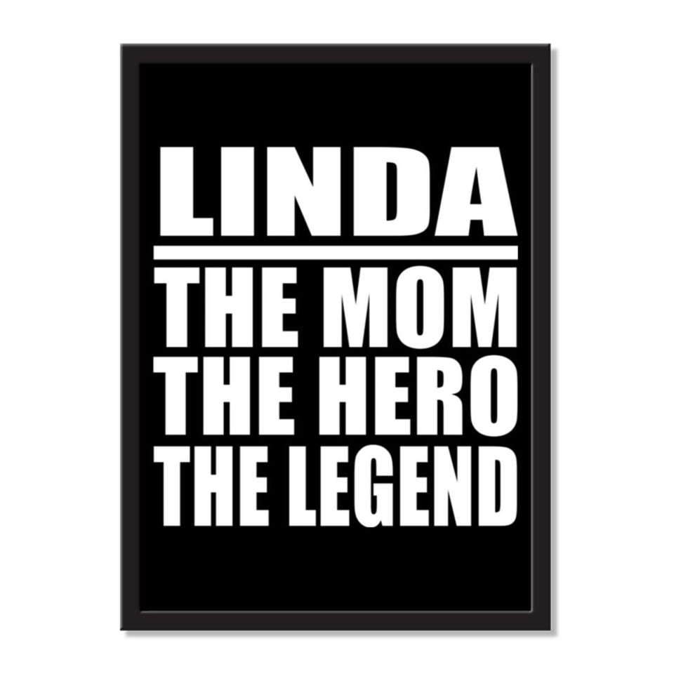 Linda The Mom The Hero The Legend - Portrait Frame Photo Tile