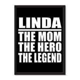 Linda The Mom The Hero The Legend - Portrait Frame Photo Tile