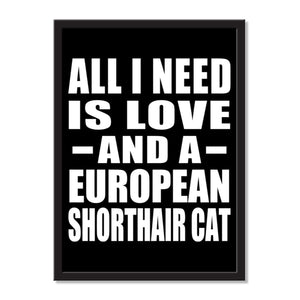 All I Need Is Love And A European Shorthair Cat - Portrait Frame Photo Tile