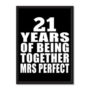 21 Years Of Being Together Mrs Perfect - Portrait Frame Photo Tile