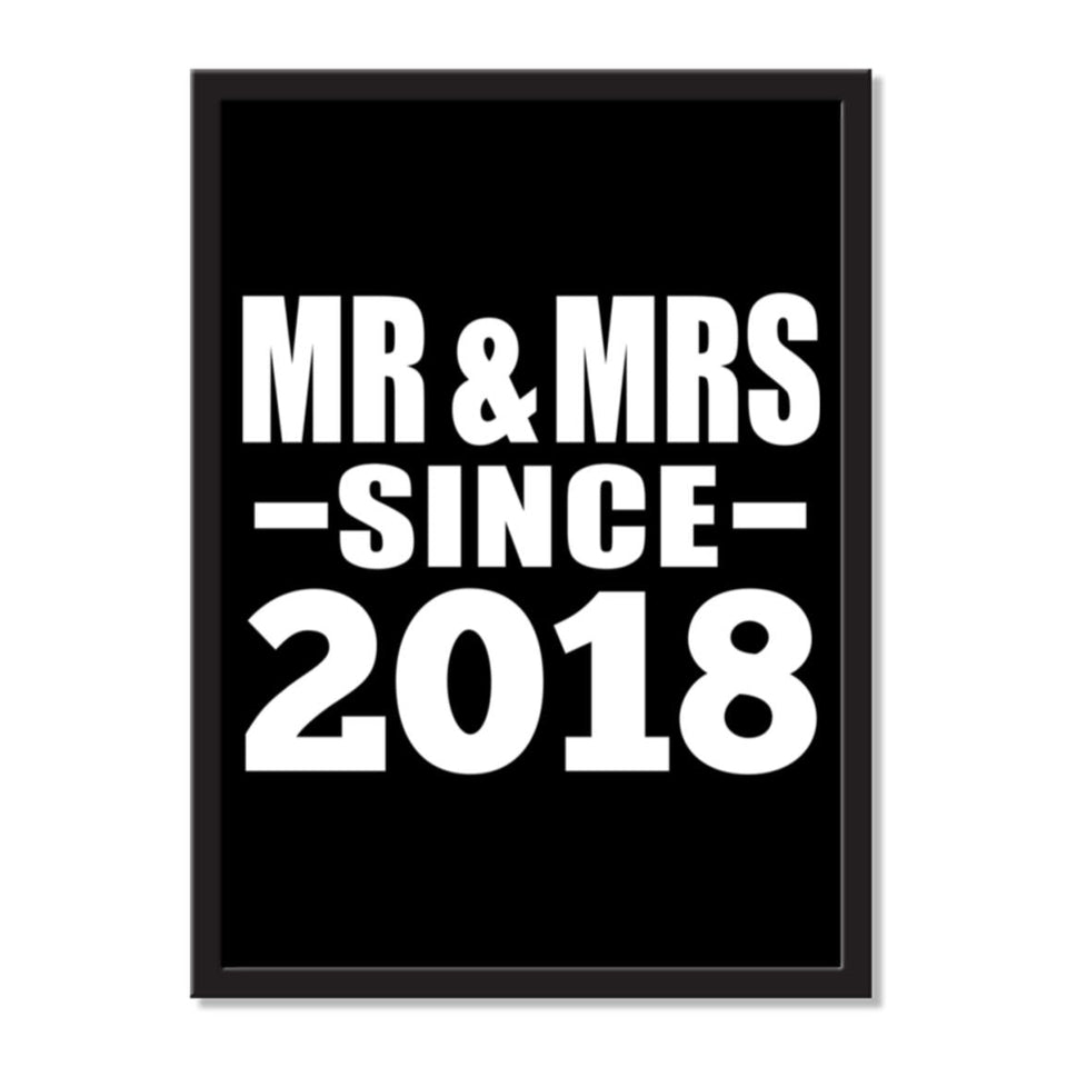 Mr & Mrs Since 2018 - Portrait Frame Photo Tile