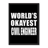 World's Okayest Civil Engineer - Portrait Frame Photo Tile