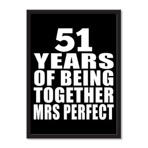 51 Years Of Being Together Mrs Perfect - Portrait Frame Photo Tile