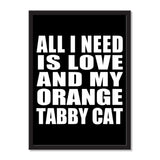 All I Need Is Love And My Orange Tabby Cat - Portrait Frame Photo Tile
