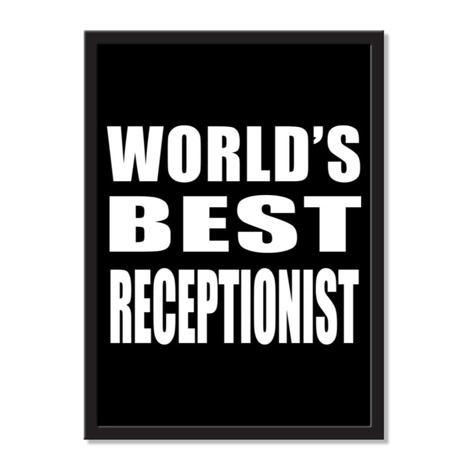 World's Best Receptionist - Portrait Frame Photo Tile