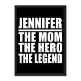 Jennifer The Mom The Hero The Legend - Portrait Frame Photo Tile