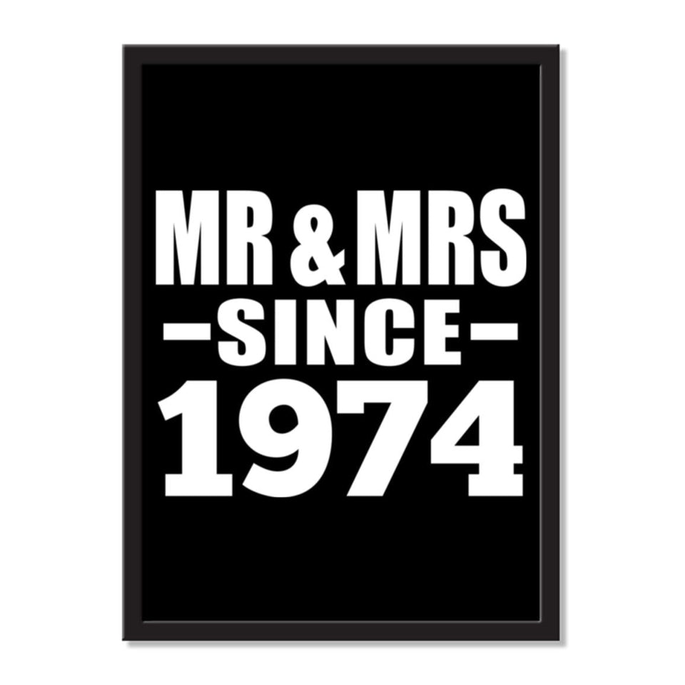 Mr & Mrs Since 1974 - Portrait Frame Photo Tile