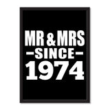 Mr & Mrs Since 1974 - Portrait Frame Photo Tile