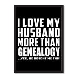 I Love My Husband More Than Genealogy ...He Bought Me This - Portrait Frame Photo Tile