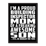 I'm A Proud Building Inspector Mom Of A Freaking Awesome Son, He Bought Me This - Portrait Frame Photo Tile