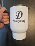 Designsify 2-Sides Black Logo - 14 oz White Travel Mug