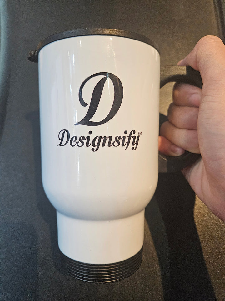 Designsify 2-Sides Black Logo - 14 oz White Travel Mug