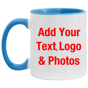 Personalized Custom Gift, Add Photo Logo Text Picture - Accent Mug
