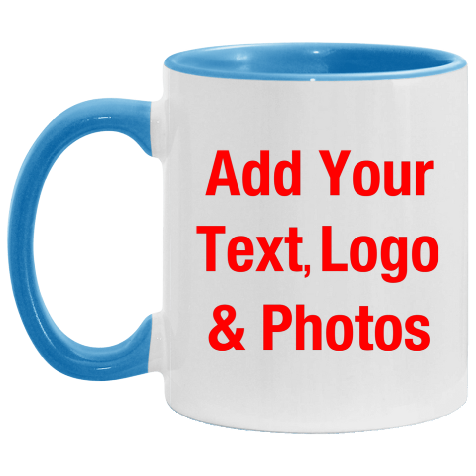 Personalized Custom Gift, Add Photo Logo Text Picture - Accent Mug