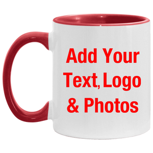 Personalized Custom Gift, Add Photo Logo Text Picture - Accent Mug