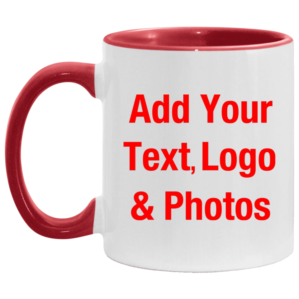 Personalized Custom Gift, Add Photo Logo Text Picture - Accent Mug