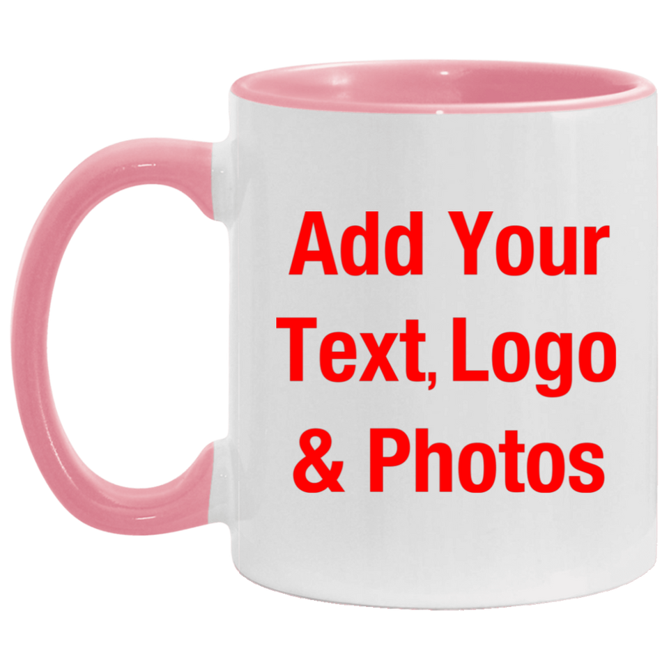 Personalized Custom Gift, Add Photo Logo Text Picture - Accent Mug