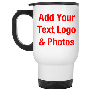 Personalized Custom Gift, Add Photo Logo Text Picture - Travel Mug