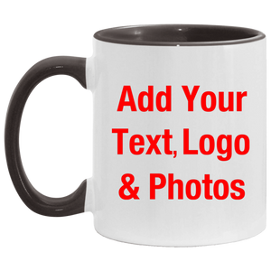 Personalized Custom Gift, Add Photo Logo Text Picture - Accent Mug