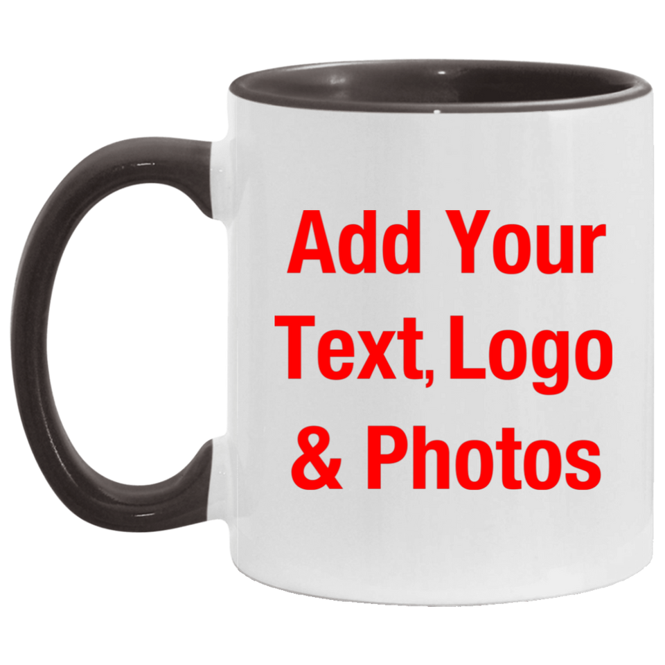 Personalized Custom Gift, Add Photo Logo Text Picture - Accent Mug