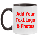 Personalized Custom Gift, Add Photo Logo Text Picture - Accent Mug
