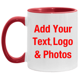 Personalized Custom Gift, Add Photo Logo Text Picture - Accent Mug