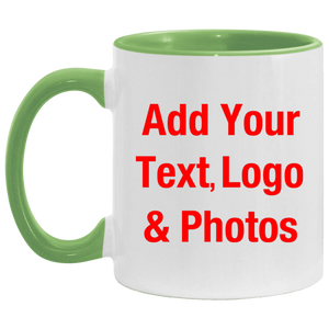 Personalized Custom Gift, Add Photo Logo Text Picture - Accent Mug
