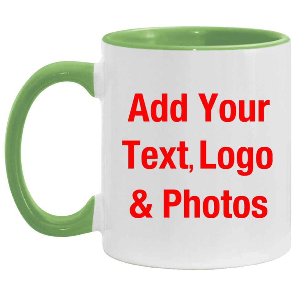 Personalized Custom Gift, Add Photo Logo Text Picture - Accent Mug